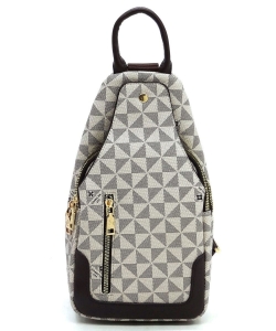 Monogram Sling Backpack PM2766 TAUPE
